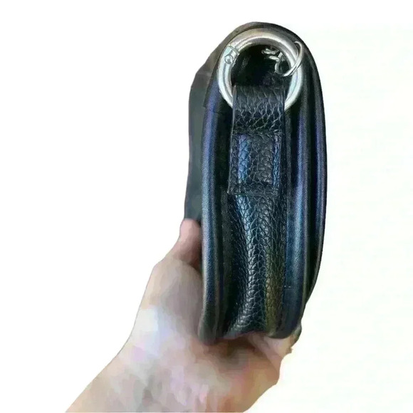 Steve Madden Black Crossbody Bag Belt with Silver Chain - Picture 9 of 9